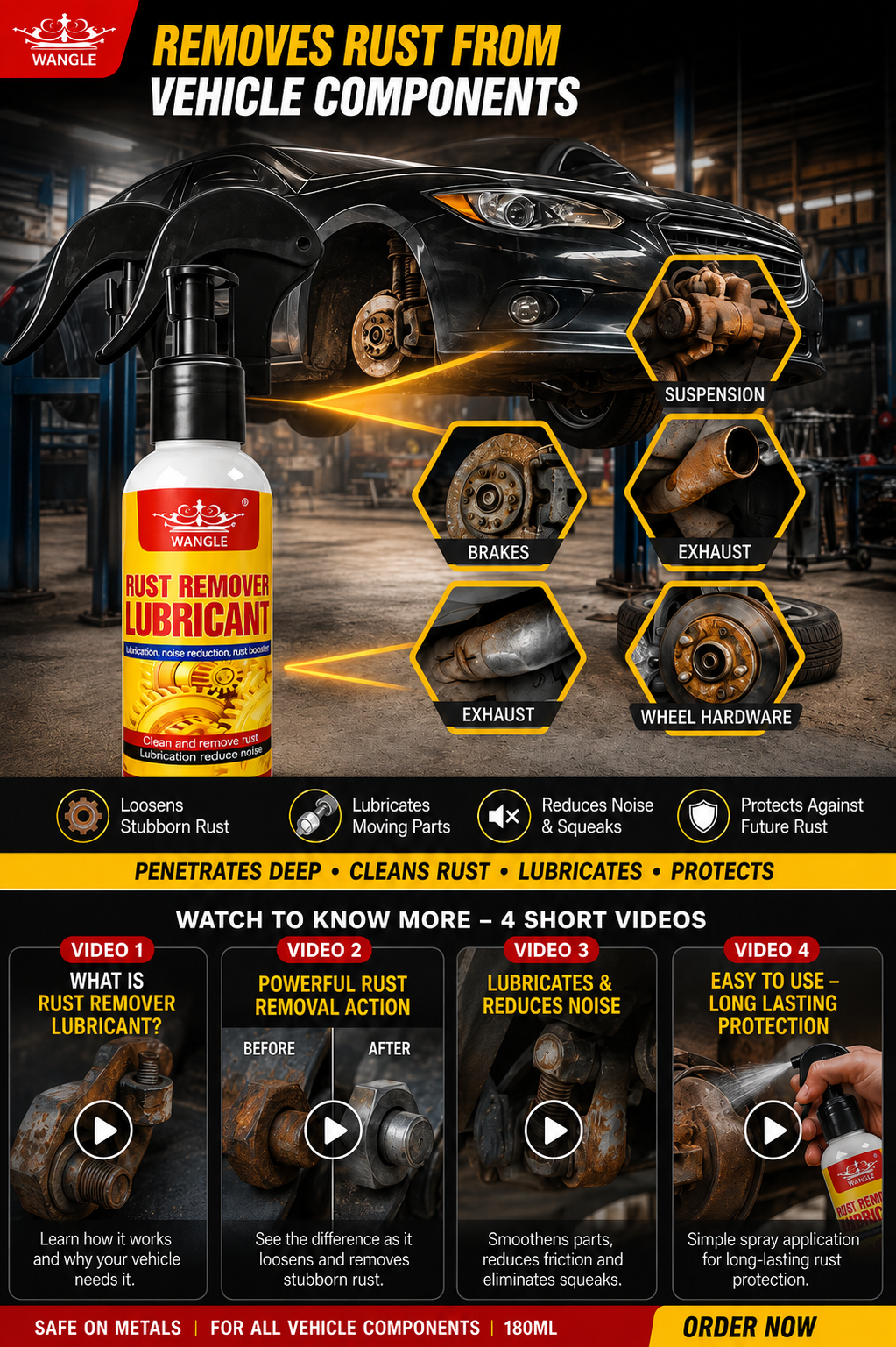 Limited Discount | Free shipping RUST REMOVER Spray for CAR & BIKE , Multi-Purpose Rust Cleaner Spray for Metal Surface, Instant Rust-Off & Protect Formula......🔥 BUY 1 GET 1 FREE! 🔥 ★ ★ ★ ☆ ☆ 4.0/5 Rating